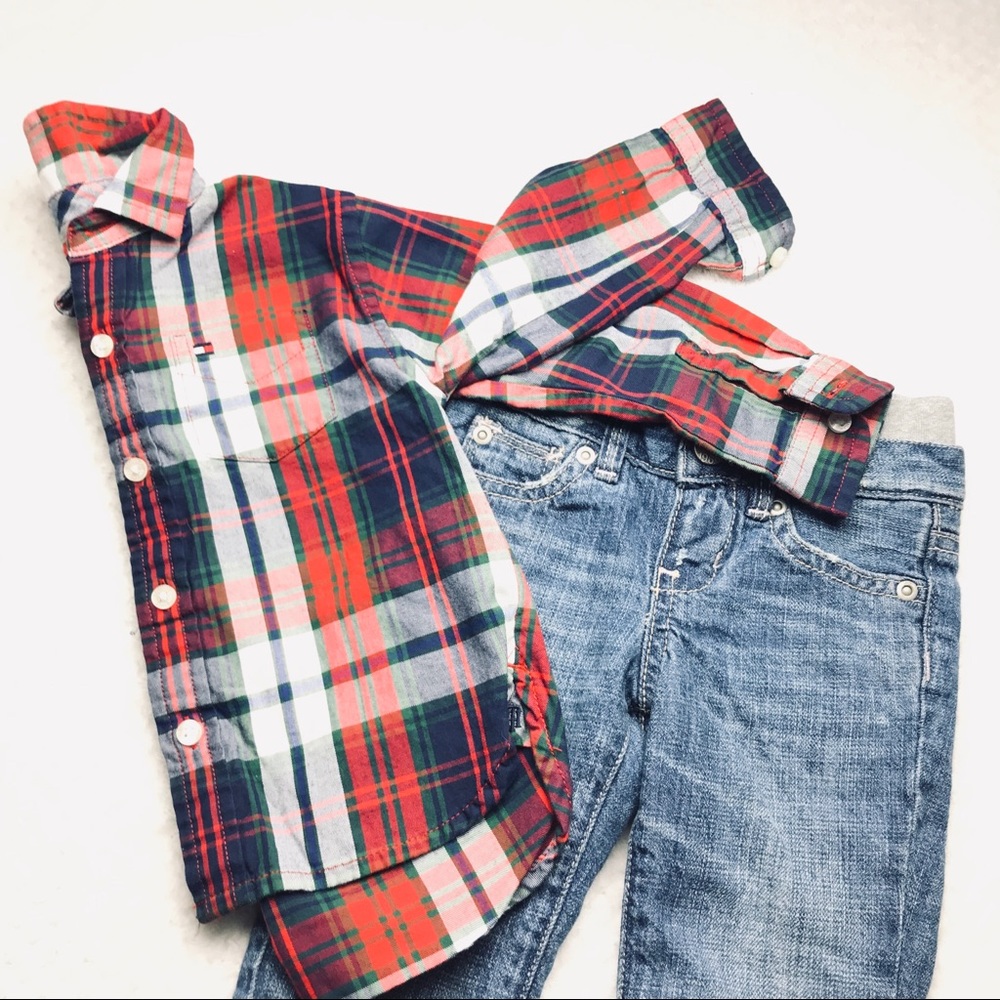 COPY - Tommy Hilfiger plaid tartan button up dress shirt
